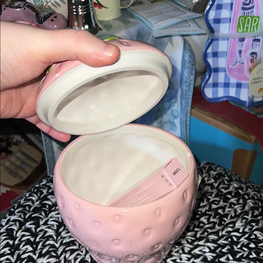 Pink Strawberry Ceramic Container - Picture 5 of 7